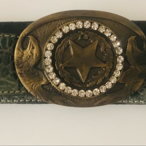 Vintage Sangiorgio Rhinestone  Belt Eagles & Star Rodeo Queen made Italy main image 7